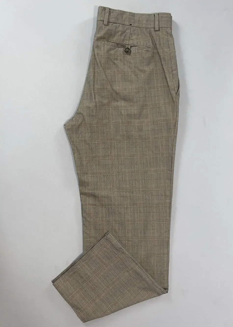 Banana Republic Modern Fit Flat Front 100% Cotton Dress Pants. Glen Plaid, 34X30